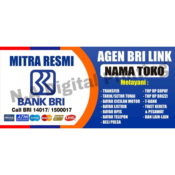

sale Spanduk BRI LINK ukuran 150cmx70cm Murah Berkualitas