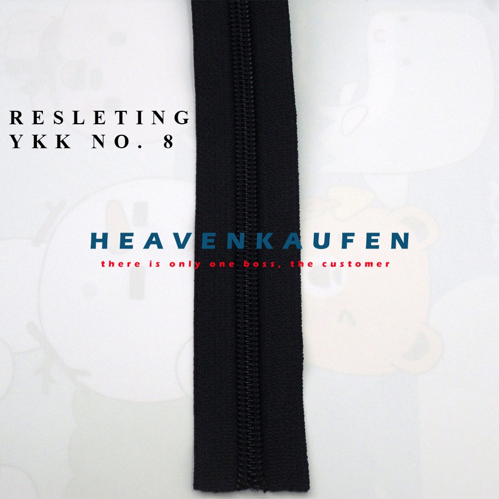 Resleting/Rel YKK no. 8 Hitam Meteran