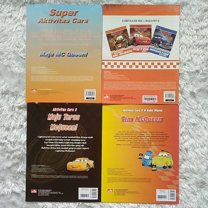 Buku Aktivitas Cars - Maju MC Queen - Sahabat MC Queen - Maju Terus MC Queen - Tim MC Queen