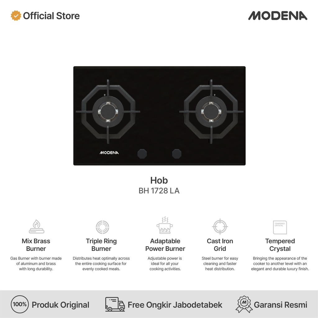 Jual Modena Built In Gas Hob Bh La Shopee Indonesia