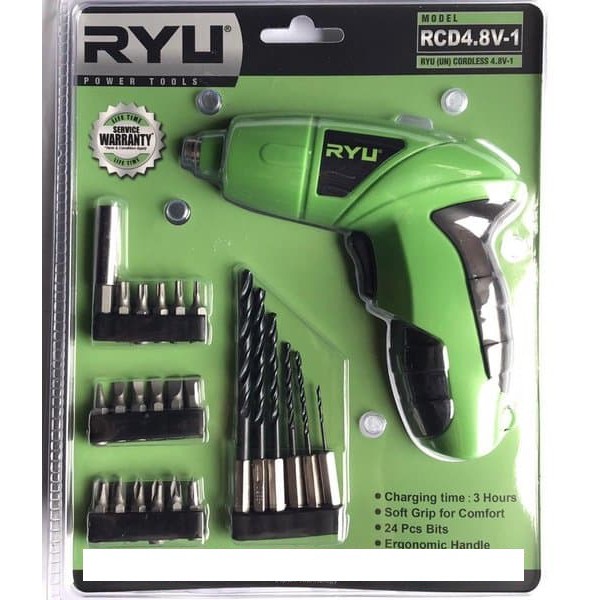 RYU USB CORDLESS RCD 4.8 V-1 4.8V-1 4,8 SCREWDRIVER OBENG LISTRIK ALAT