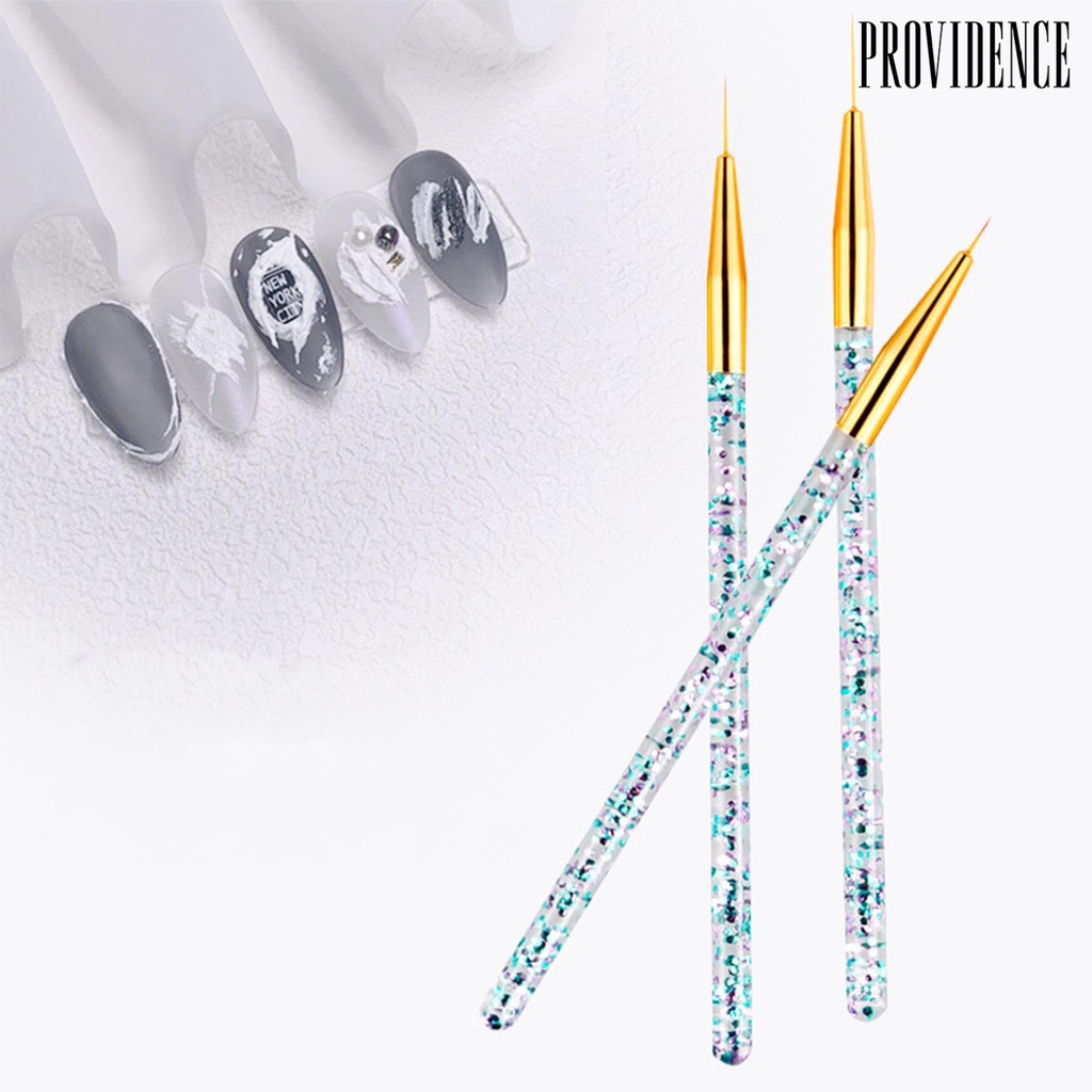 Providence 3Pcs / Set Pena Ukir Kuku Ultra Tipis Bahan Akrilik Untuk Nail Art / Manicure DIY