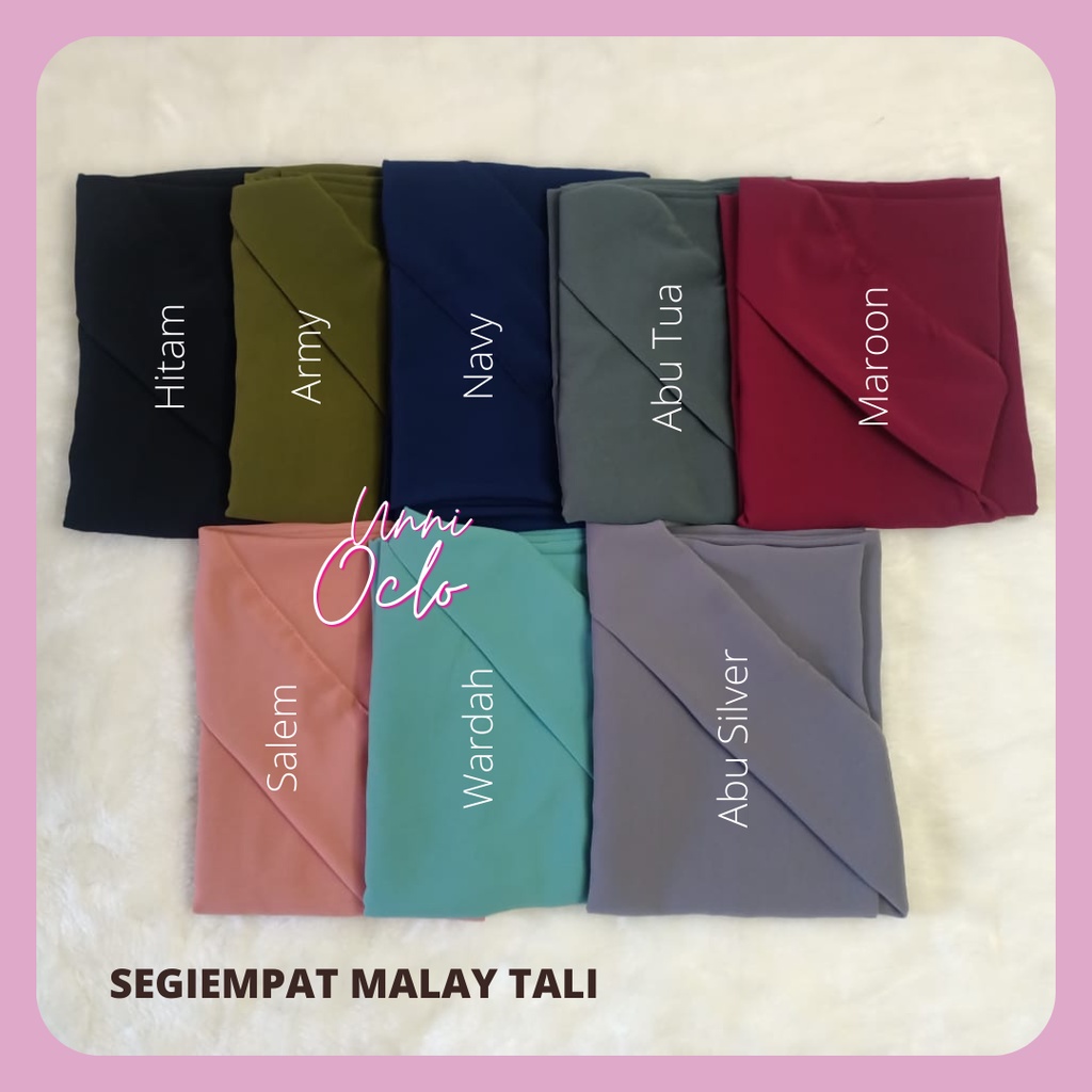 Segi Empat Instan Malay / Hijab Segitiga Melayu / Hijab Malay Cerutty Premium