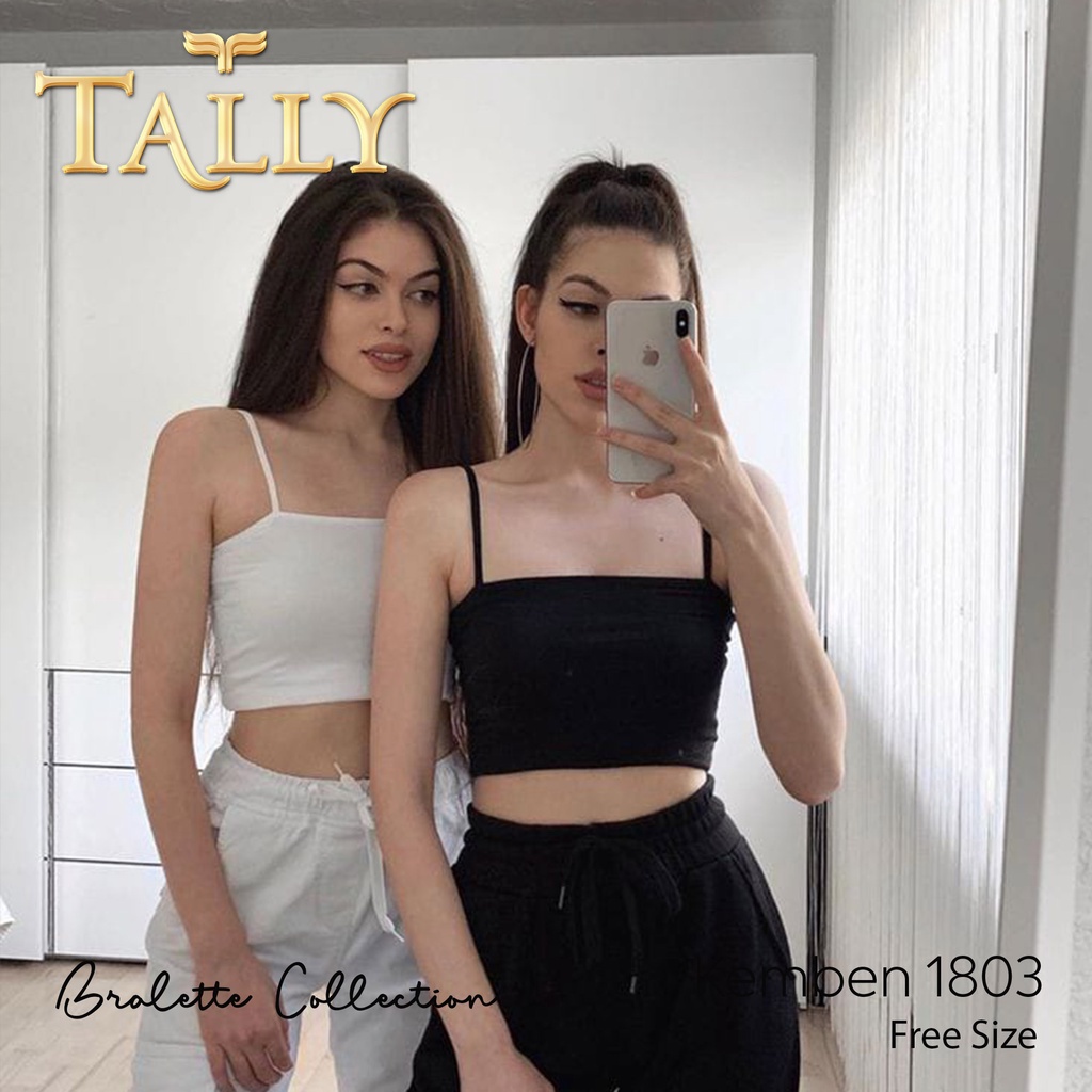 Tanktop Kemben Bralette Tally 1803 Tipe Pendek TALLY Bralette Wanita Rajut Fit to L - XL Crop Tanktop Ada Cup Tipis Fashion Bralette KB 1803 Tally 1803 Bra Kemben Bralette Tanktop Tanpa Kawat Fit L - XLTanktop Crop top bra tali kecil Tally K1803