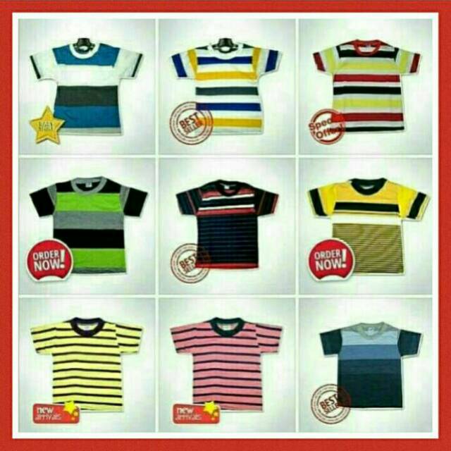 Kaos anak kaos anak laki laki murah motif salur 6-12bulan