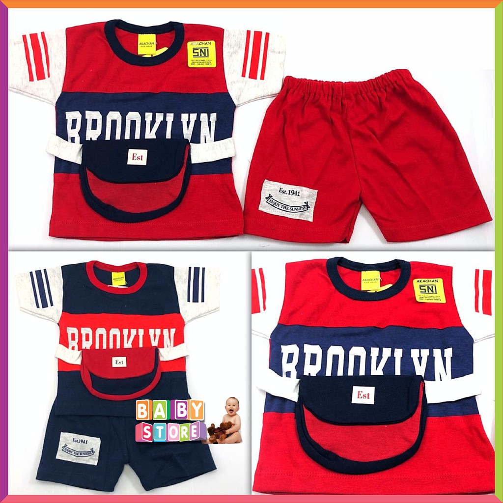 ❤ FashionBabies ❤ SETELAN CELANA PENDEK / SETELAN TOPI BAYI LAKI-LAKI / BABY BOYS PANTS TEE ALLSIZE