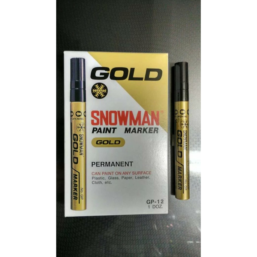 SPIDOL SNOWMAN WARNA GOLD EMAS PERMANENT - Emas