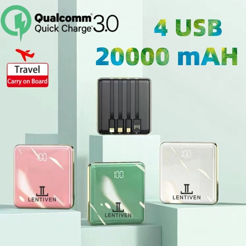 PowerBank 20000mAh 100% Original Powerbank Murah Topk Portable Fast Charger Power Bank for Samsung Huawei Vivo Apple JIYANG Original