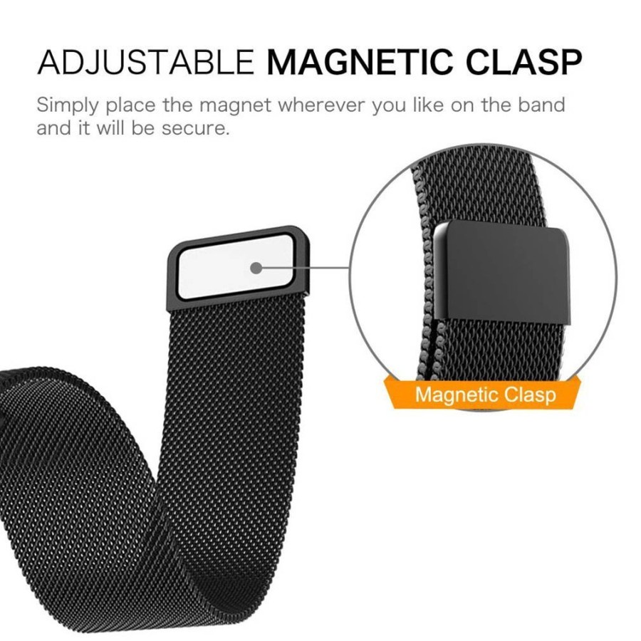 Tali Jam Acome C1 (Bulat) / S1 (Kotak) - Strap 22mm Milanese Loop Metal Magnetic