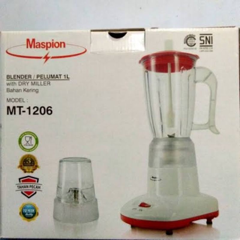 Blender Maspion MT 1206 Plastik Original Baru dan Bergaransi Resmi