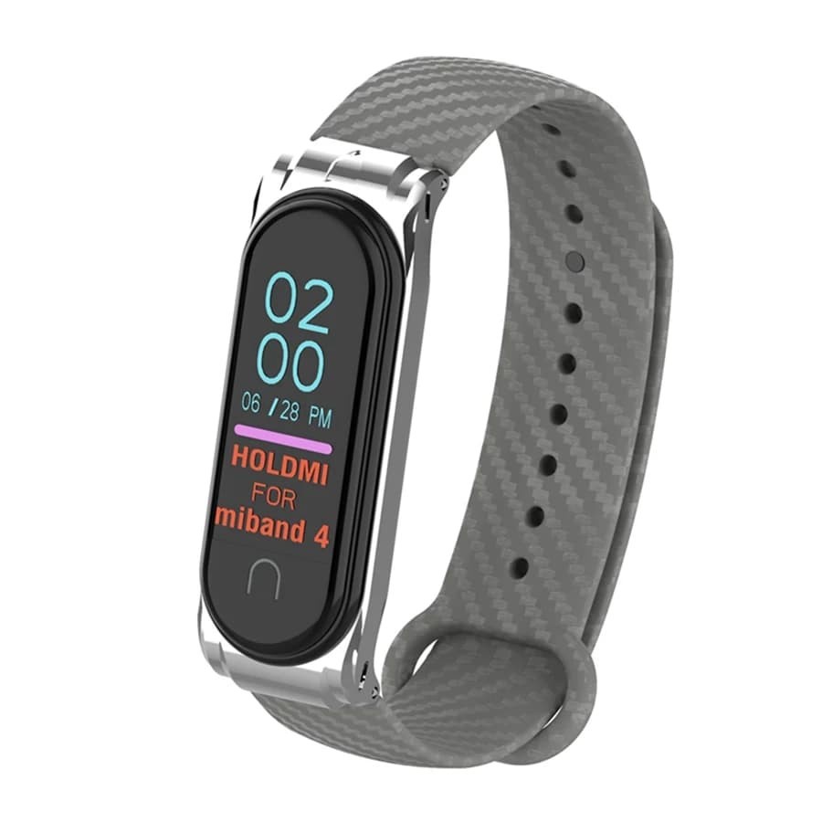 [BEST] STRAP TALI JAM TANGAN - RUBBER CARBON BAND - FOR MI BAND 3 4