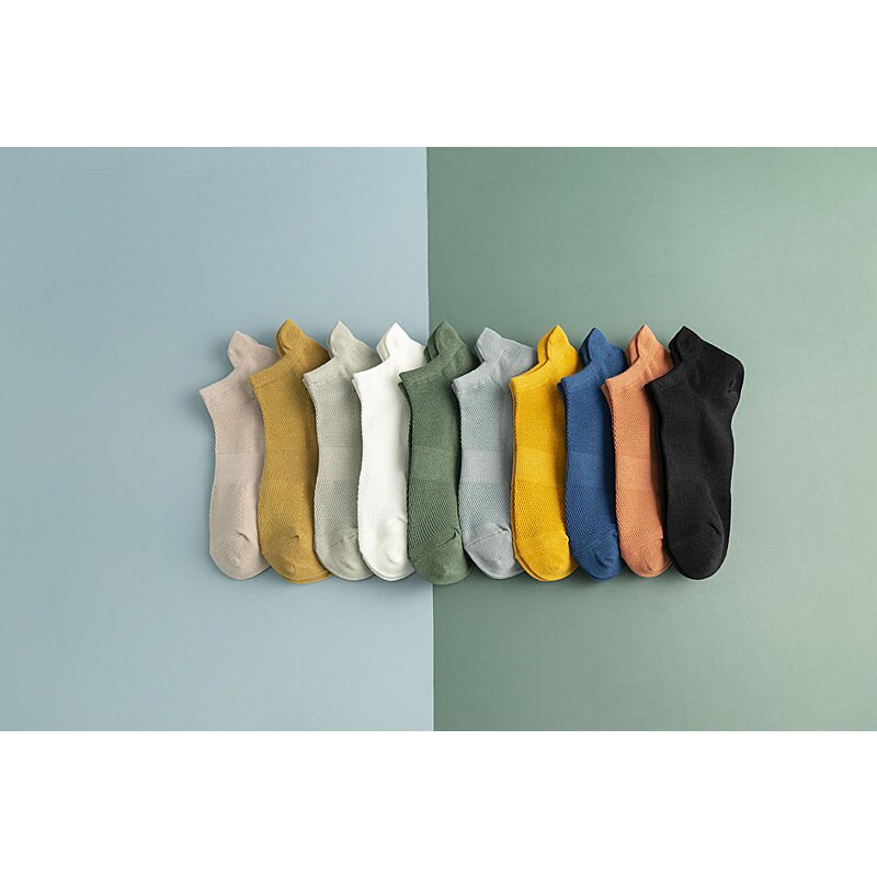 OVERFLOWS.ID Kaos Kaki Cowok Low Cut Import Socks Wanita Breathable Dengan Lubang Angin