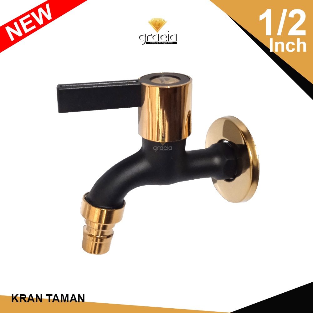 Kran Tembok Black Gold TERBARU | Kran Air Tembok dan Taman 1/2 Inch