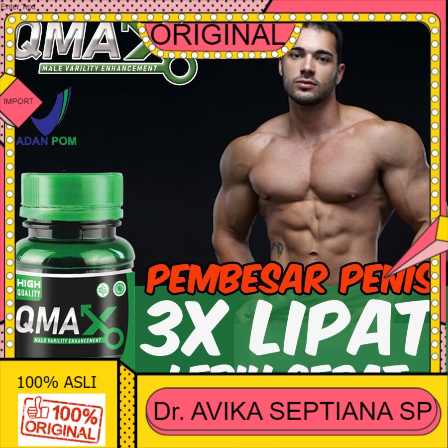 100% ASLI Qmax Original Asli Herbal Alami Kapsul Pembesar Alat Vital Pria Permanen Terbukti Ampuh
