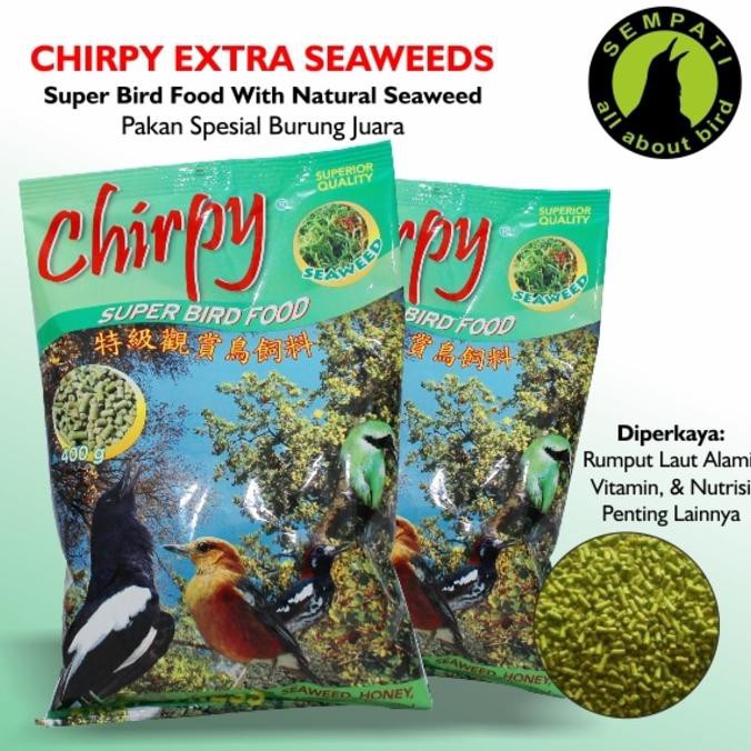 Premium Pakan Burung Kacer Murai Anis Chirpy Extra Seaweeds