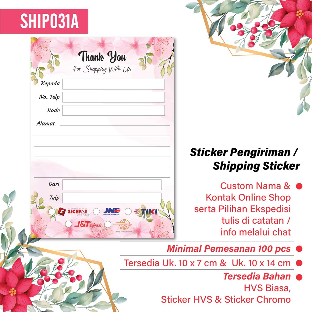 

Hanabi Shipping StHanabi Shipping Sticker isi 16 pcs Stiker Label Pengiriman Kode Ship031A