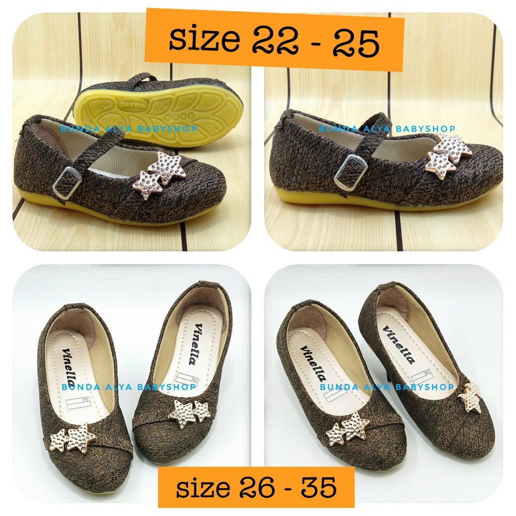 Sepatu Anak Perempuan Usia 2 3 4 5 6 Tahun COKLAT - Sepatu Pesta Anak Cewek Casual Size 24 - 35