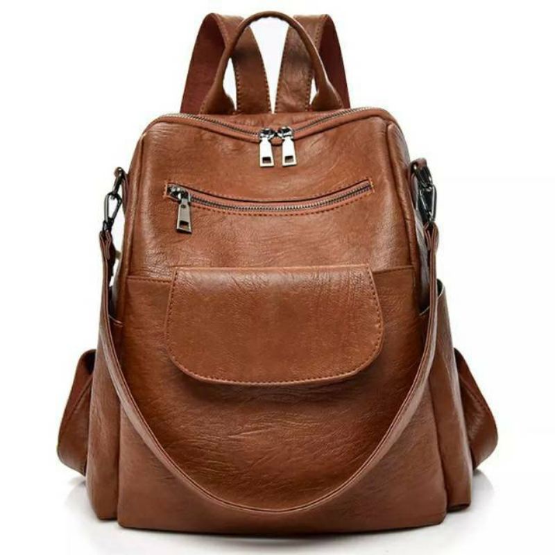 Tas Wanita kulit sintetis Backpack laptop kulit sintetis Backpack laptop kuliah umum