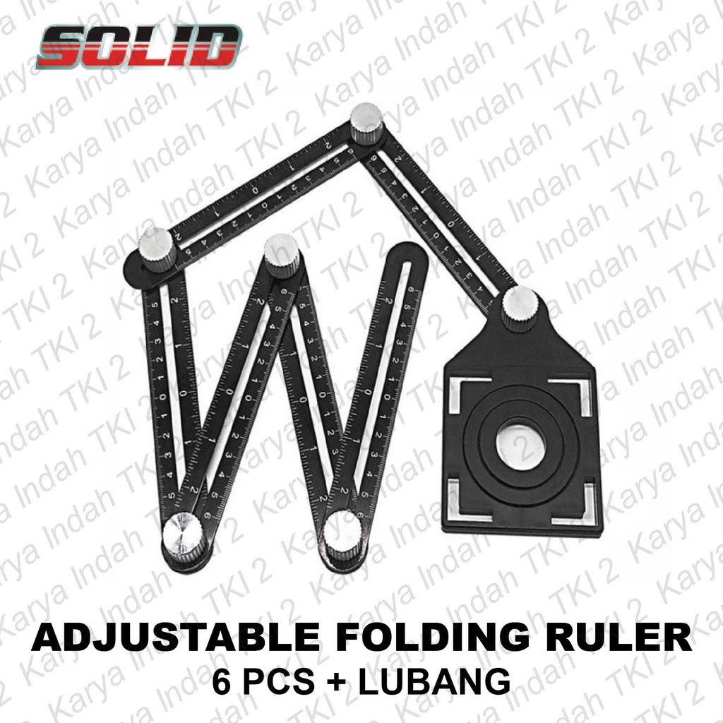 

Adjustable Folding Ruler 6 PCS SOLID Alat Cetak Sudut Lubang Keramik Penggaris Siku Tukang 6PCS