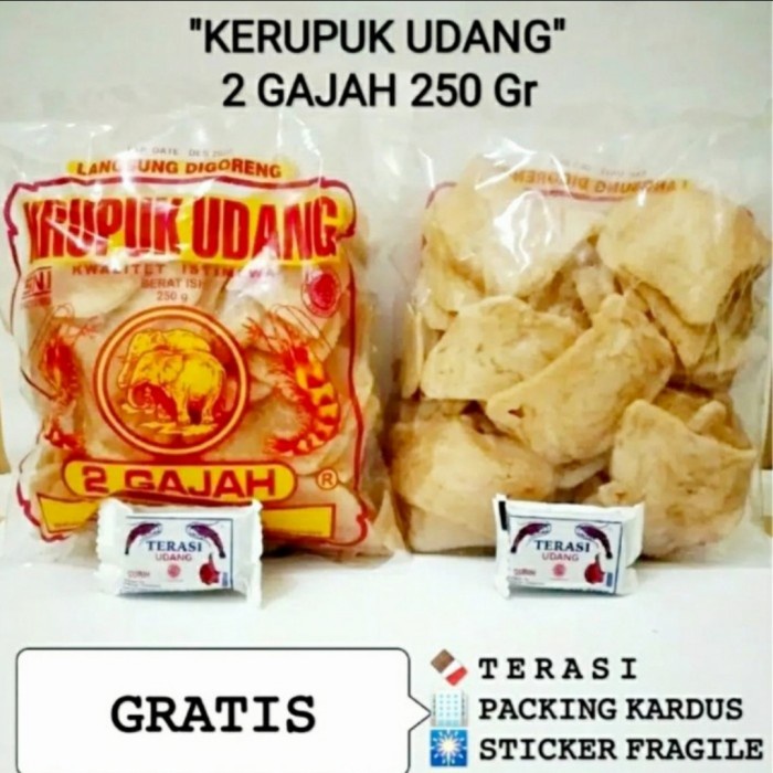 

PROMO Krupuk Udang Cap Dua gajah 1 bal ukuran sedang