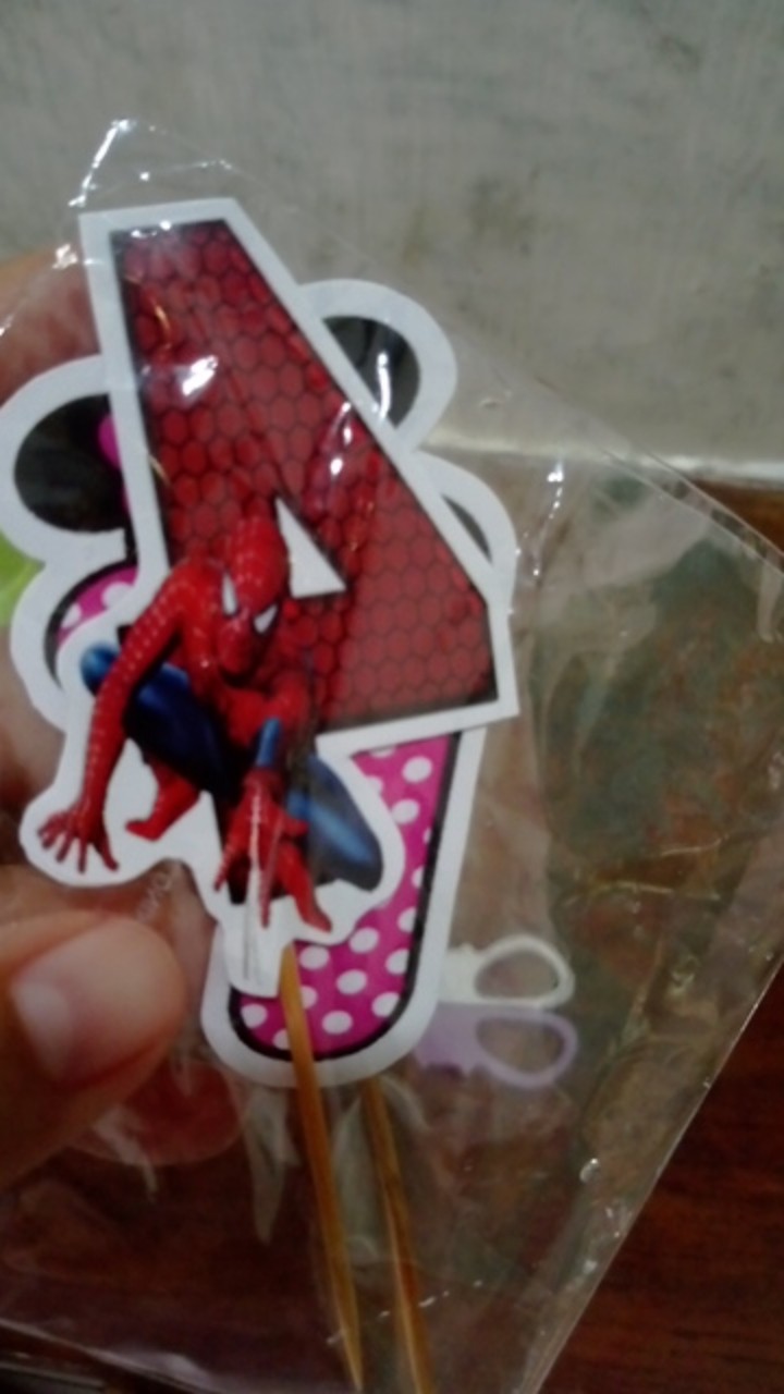 Topper Cake/cupcake, Hiasan Kue Ulang Tahun, Motif <br />spiderman