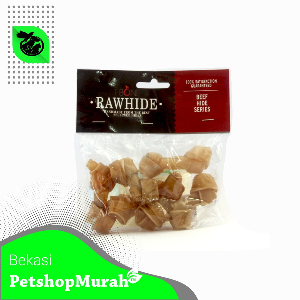 T-Bone Dog Rawhide Knotted Bones / Tulang Gigitan Doggy Lilit