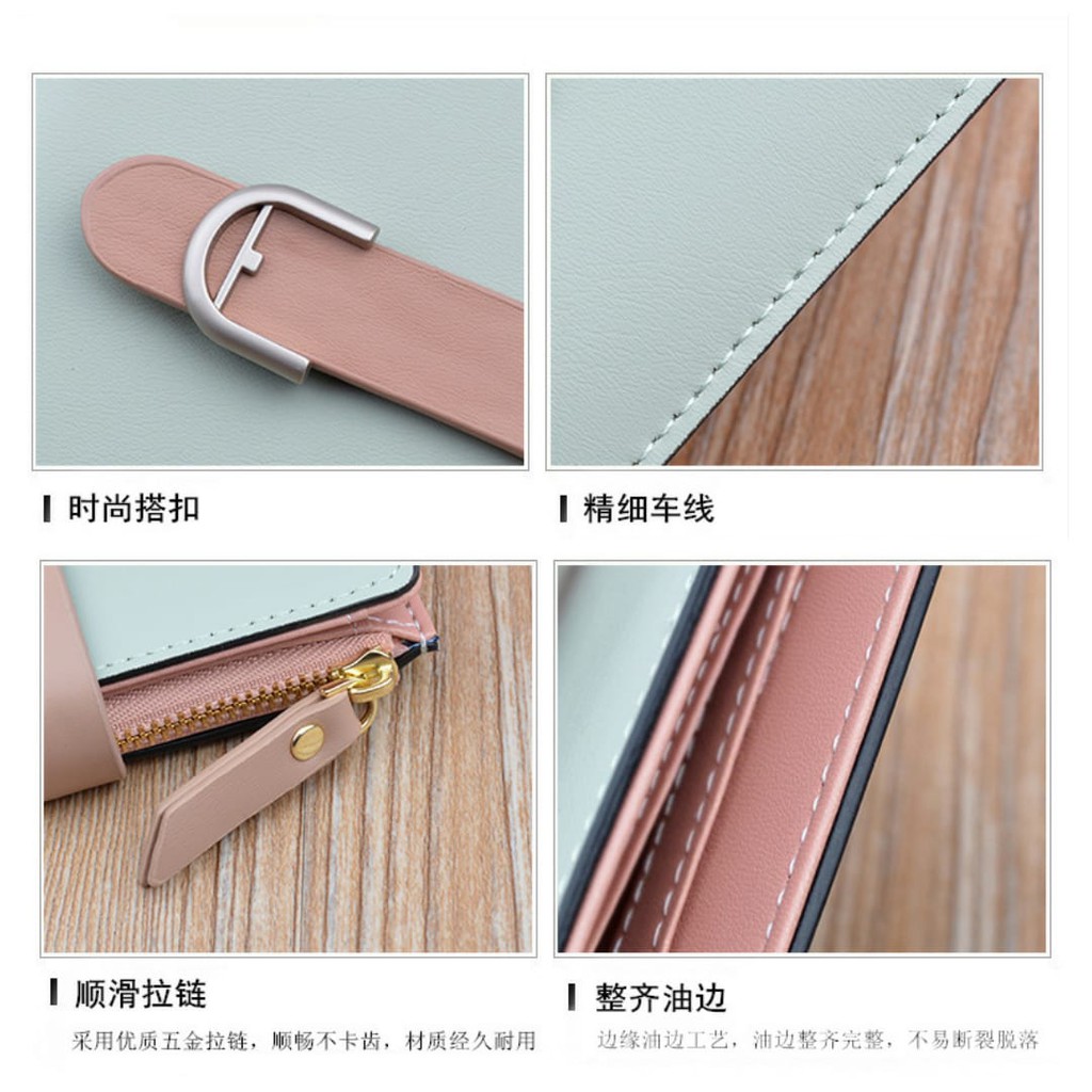 DOMPET LIPAT WANITA IMPORT KULIT PREMIUM HIJAU HASSE MURAH KOREA FASHION BATAM ABG PESTA TERBARU ORI