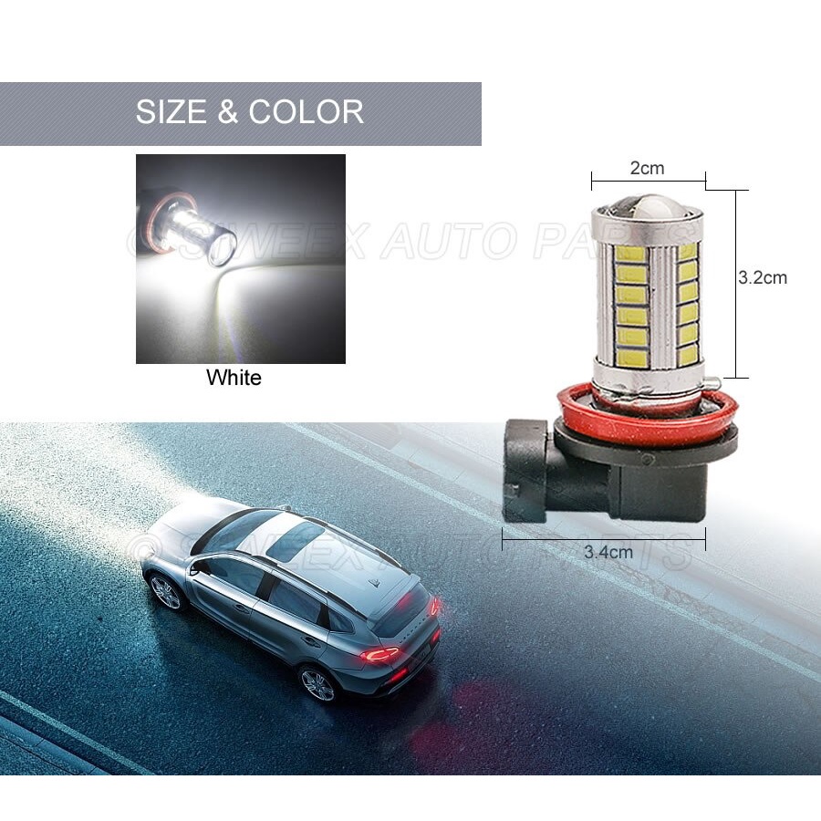 [BISA COD] Bohlam Lampu Fog Lamp FOGLAMP H11-16Watt Led 33 6000K Super White