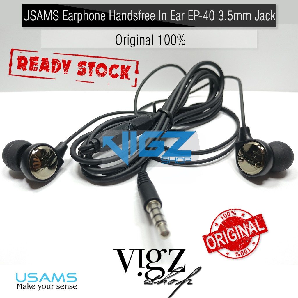 USAMS Earphone Handsfree In Ear EP-40 3.5mm Jack EP-40 Original