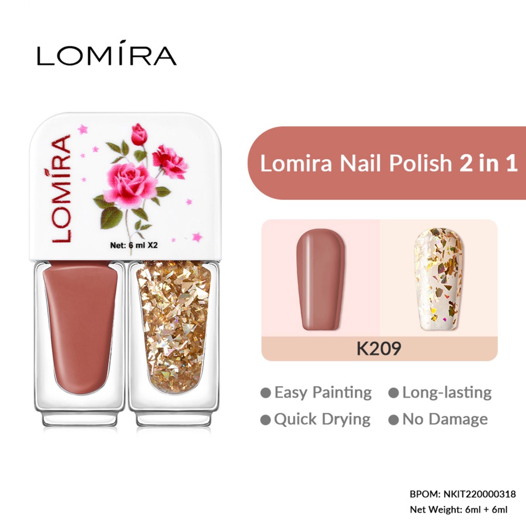 LOMIRA Nail Polish 2in1 Kutek Dual Colour BPOM NKIT220000309