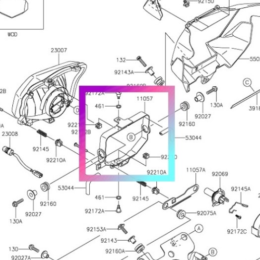 Bracket Headlamp Kawasaki Ninja150Rr Klx250 Dtracker250 Original