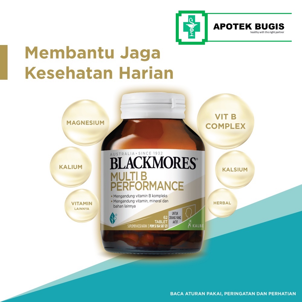 Blackmores Multi B Performance Isi 30-62 Tablet Bantu Jaga Kesehatan Orang Aktif Suplemen makanan