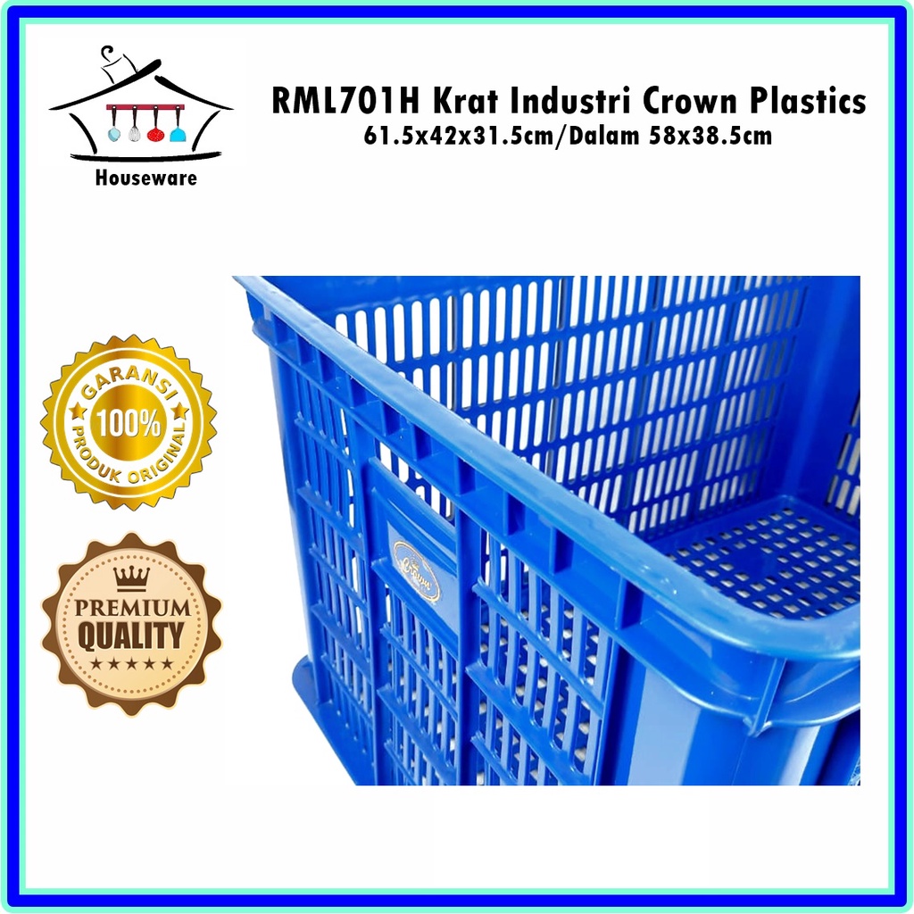 RML701H Krat Industri/Keranjang Penyimpanan Crown Plastics