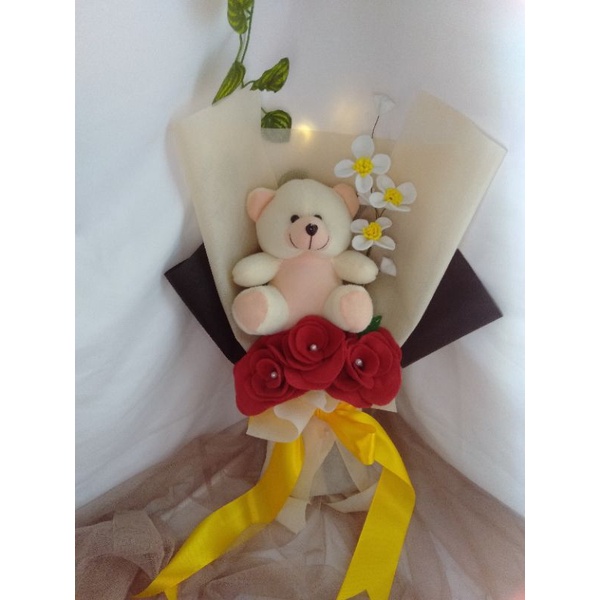 

buket boneka bunga flanel