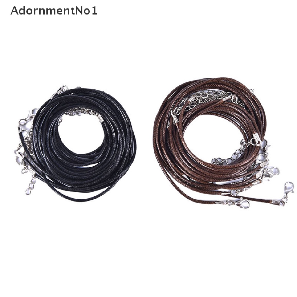 (AdornmentNo1) 10pcs Tali Kulit Adjustable 1.5mm Warna Hitam Untuk Membuat Kalung / Gelang DIY