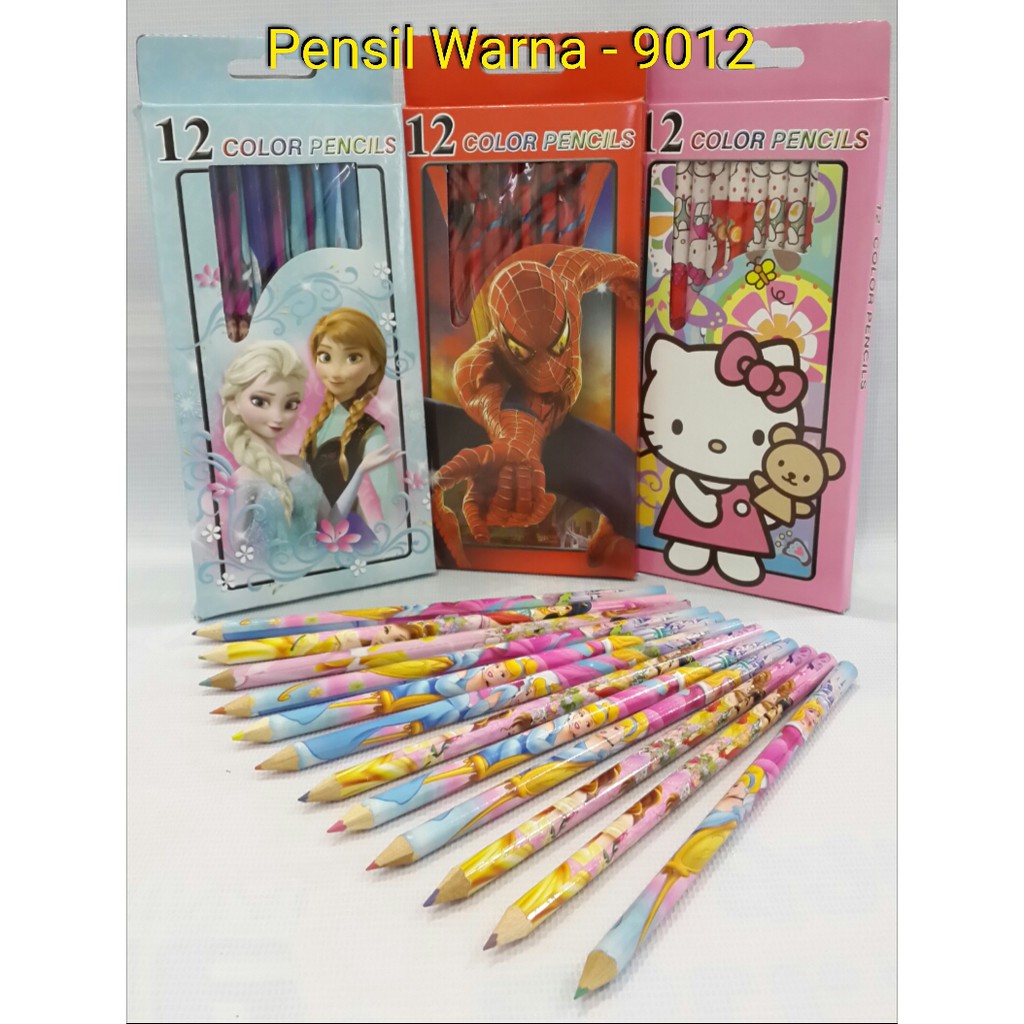 Pensil Warna/Gambar isi 12pc Pencil Colour/karakter PANJANG murah 9012