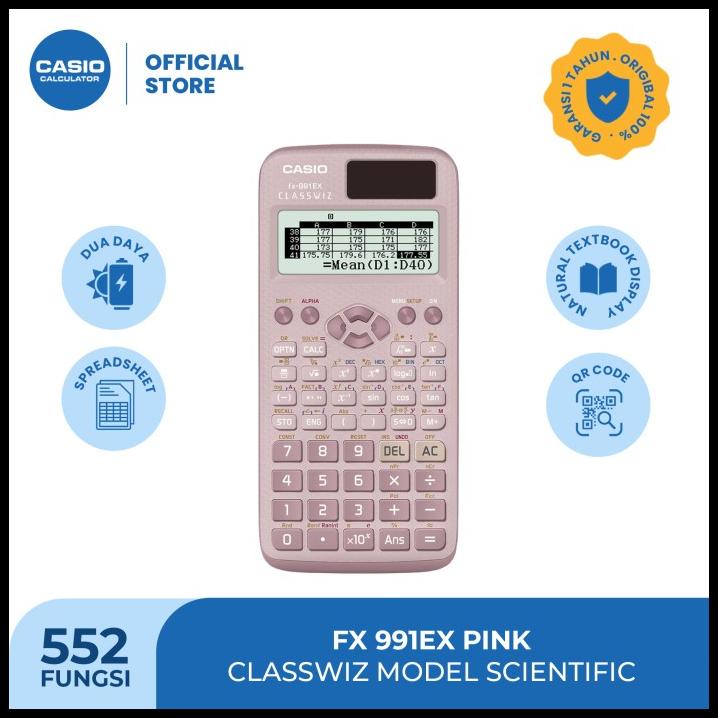 

Casio Classwiz Model Scientific Calculator Fx-991Ex Warna Pink