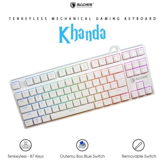 Sades Khanda Tenkeyless Removable Outemu Mechanical Gaming Keyboard