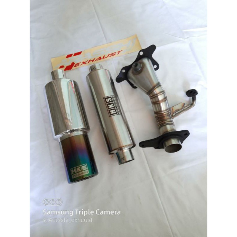 Knalpot Mobil HKS Resonator Downpipe Brio Jazz Mobilio Agya Ayla