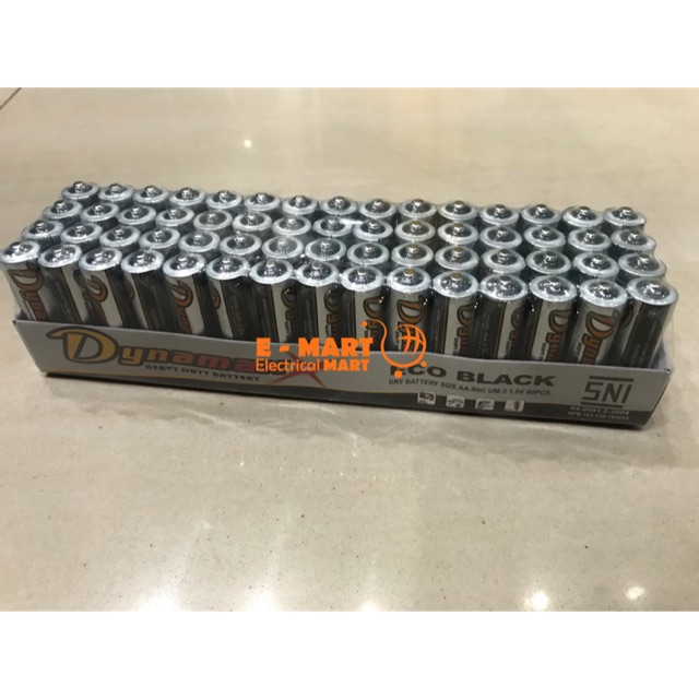 Baterai AA Dynamax ECO Black GREEN 1.5v kualitas SNI GROSIR / Battery AA / Baterai Jam Dinding