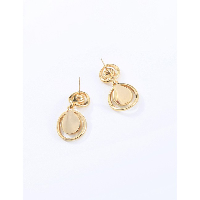 LRC Anting Tusuk Fashion Geometric Opal Geometric Round Alloy Earrings K42843