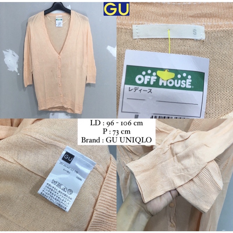 PRELOVED (THRIFT) CARDIGAN RAJUT PREMIUM BRANDED-GU PEACH