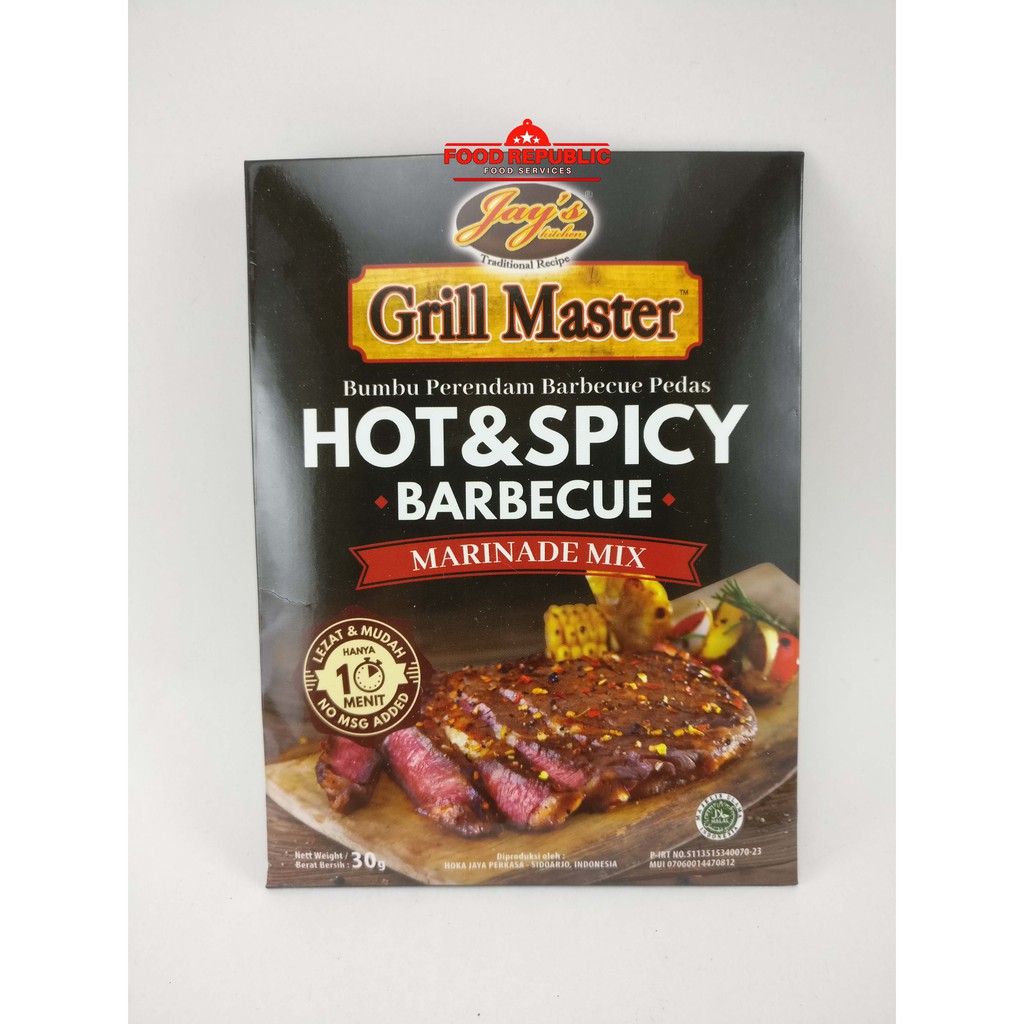 Jay's Grill Master Hot Spicy Barbecue Marinade Mix 30 GR NO MSG HALAL