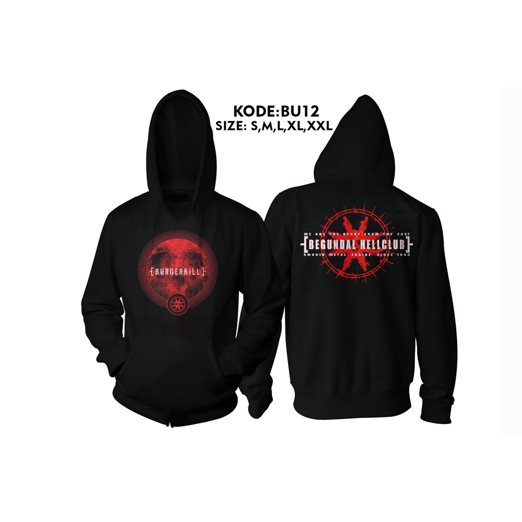 jaket burgerkill logo style jaket hoodie zipper bu12