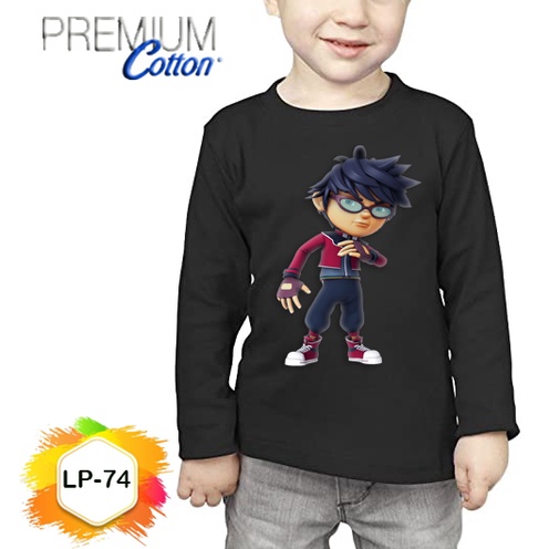 Baju Boboiboy Fang Longsleeve Anak Premium Kaos #LP-74