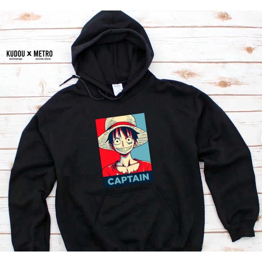 Hoodie Captain Luffy Anime Manga One Piece Premium Unisex