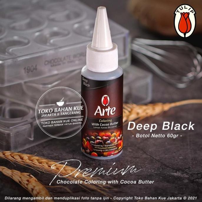 

Tulip ARTE Chocolate Coloring DEEP BLACK Cocoa Butter Pewarna HITAM TERLARIS TERPERCAYA ORIGINAL