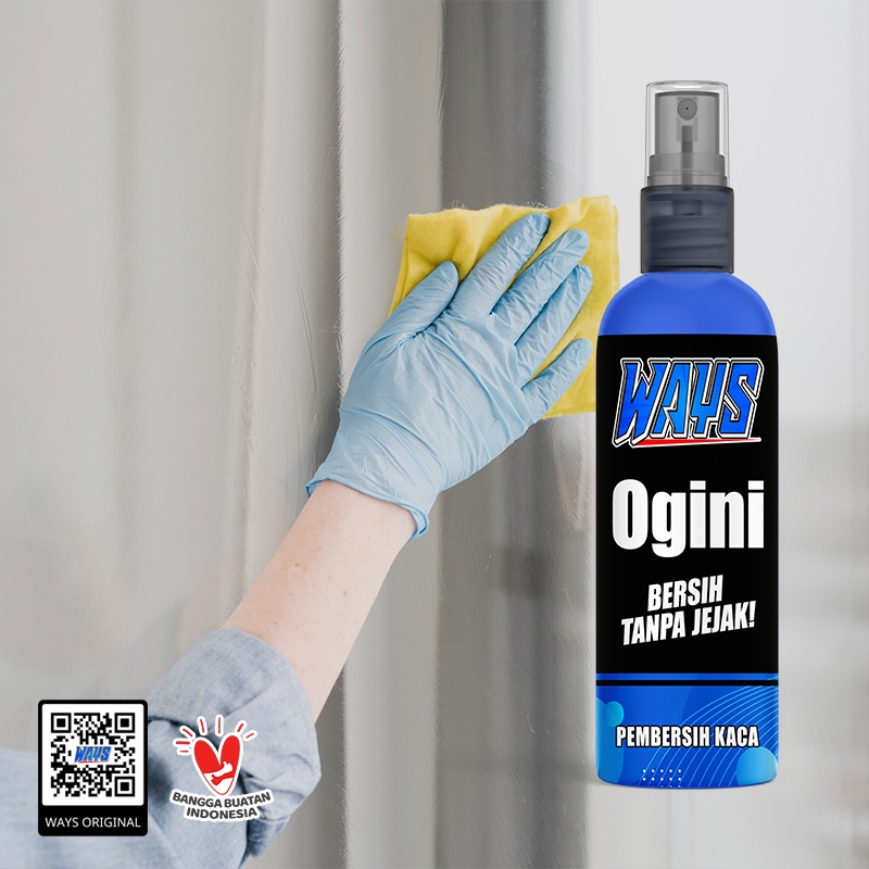 [A007] Cairan Pembersih Waterspot Noda Bercak Kaca Mobil Cermin Furniture Glass Cleaner Ways Ogini - 100ml