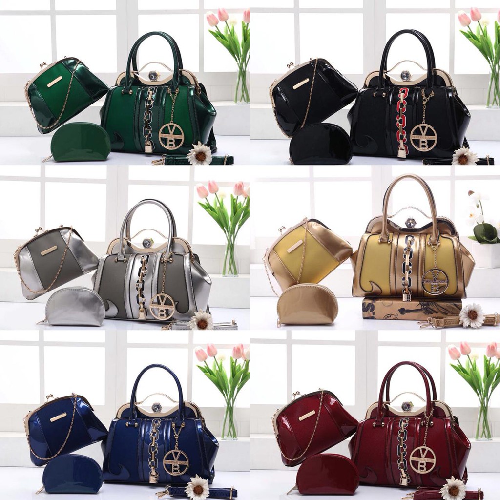 Victoria Beckham Behel Glitter 5718 VIC set 3in1 TAS BEHEL TAS BRANDED TAS VB TAS WANITA TAS BATAM