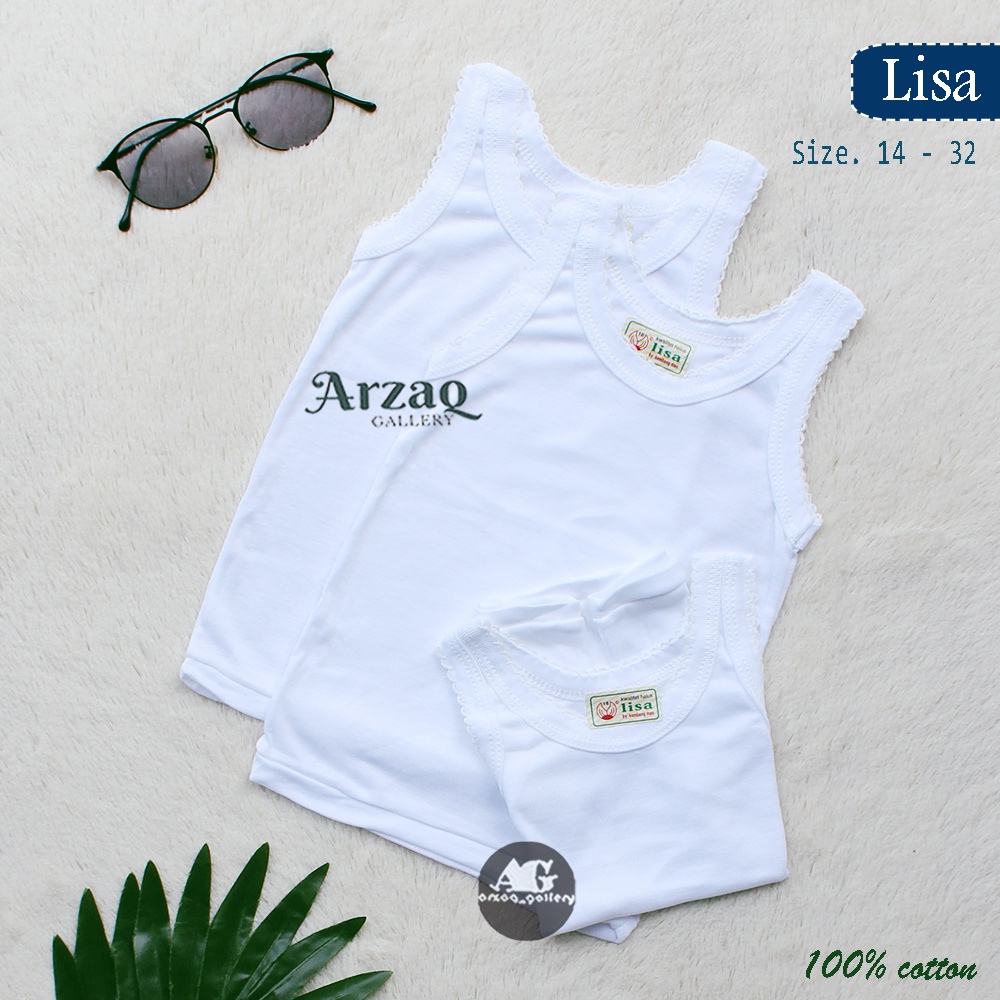 3 Pcs - SINGLET LISA | KAOS DALAM Bayi Dan Anak  |  Kaos Kutang / Kaos Dalam / Singlet Anak / Singlet Putih